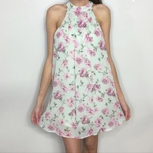 Vibrant Pink and Green Mini Dress